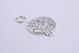 Star Fish Fossil Charm, Traditional Charm, Made from Solid 925 Grade Sterling Silver, Complete with Attachment Link