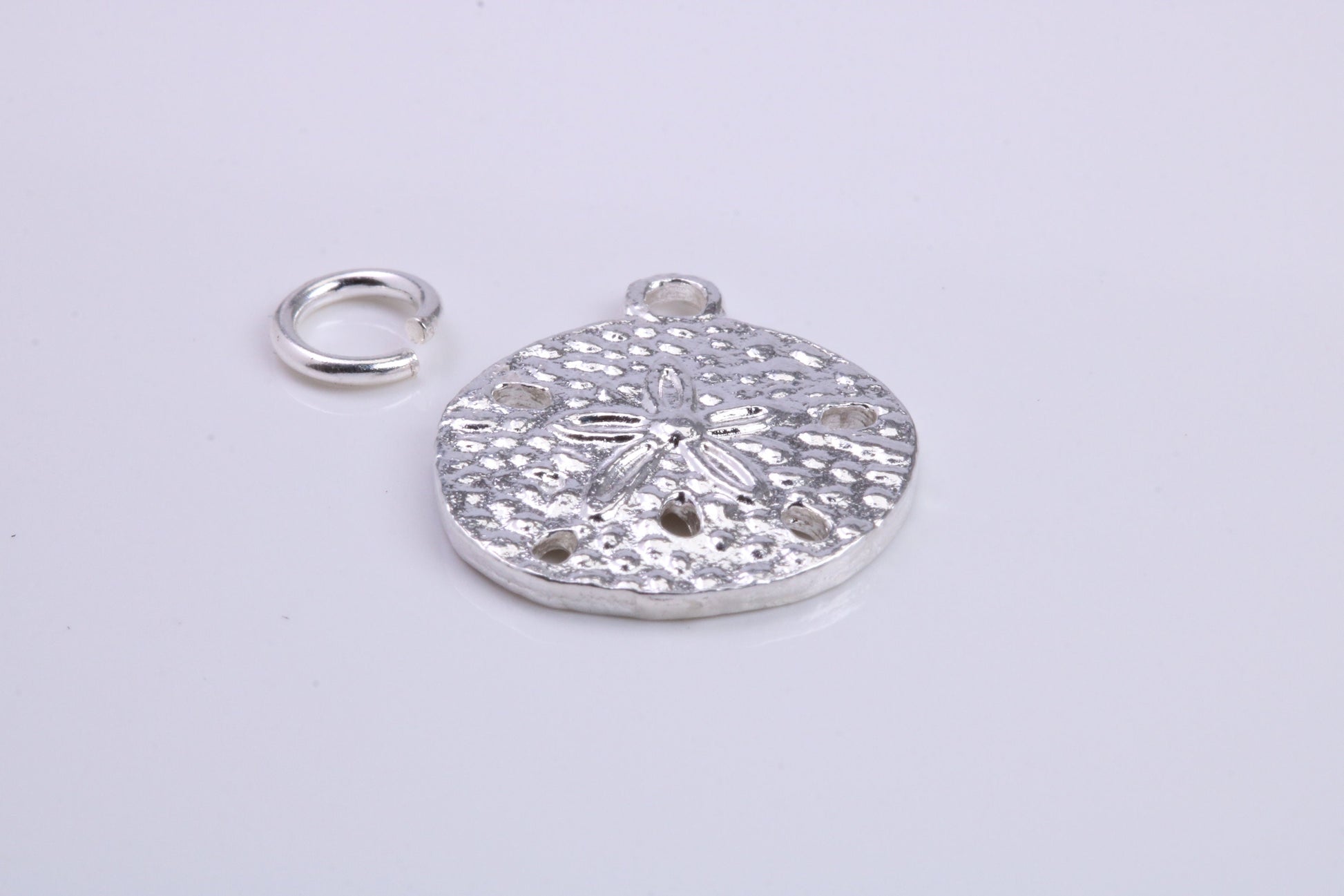 Star Fish Fossil Charm, Traditional Charm, Made from Solid 925 Grade Sterling Silver, Complete with Attachment Link