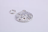 Star Fish Fossil Charm, Traditional Charm, Made from Solid 925 Grade Sterling Silver, Complete with Attachment Link