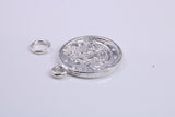 10 Cents Charm, Traditional Charm, Made from Solid 925 Grade Sterling Silver, Complete with Attachment Link