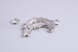 Floral Moon Charm, Traditional Charm, Made from Solid 925 Grade Sterling Silver, Complete with Attachment Link