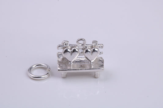 Lovers Bench Charm, Traditional Charm, Made from Solid 925 Grade Sterling Silver, Complete with Attachment Link