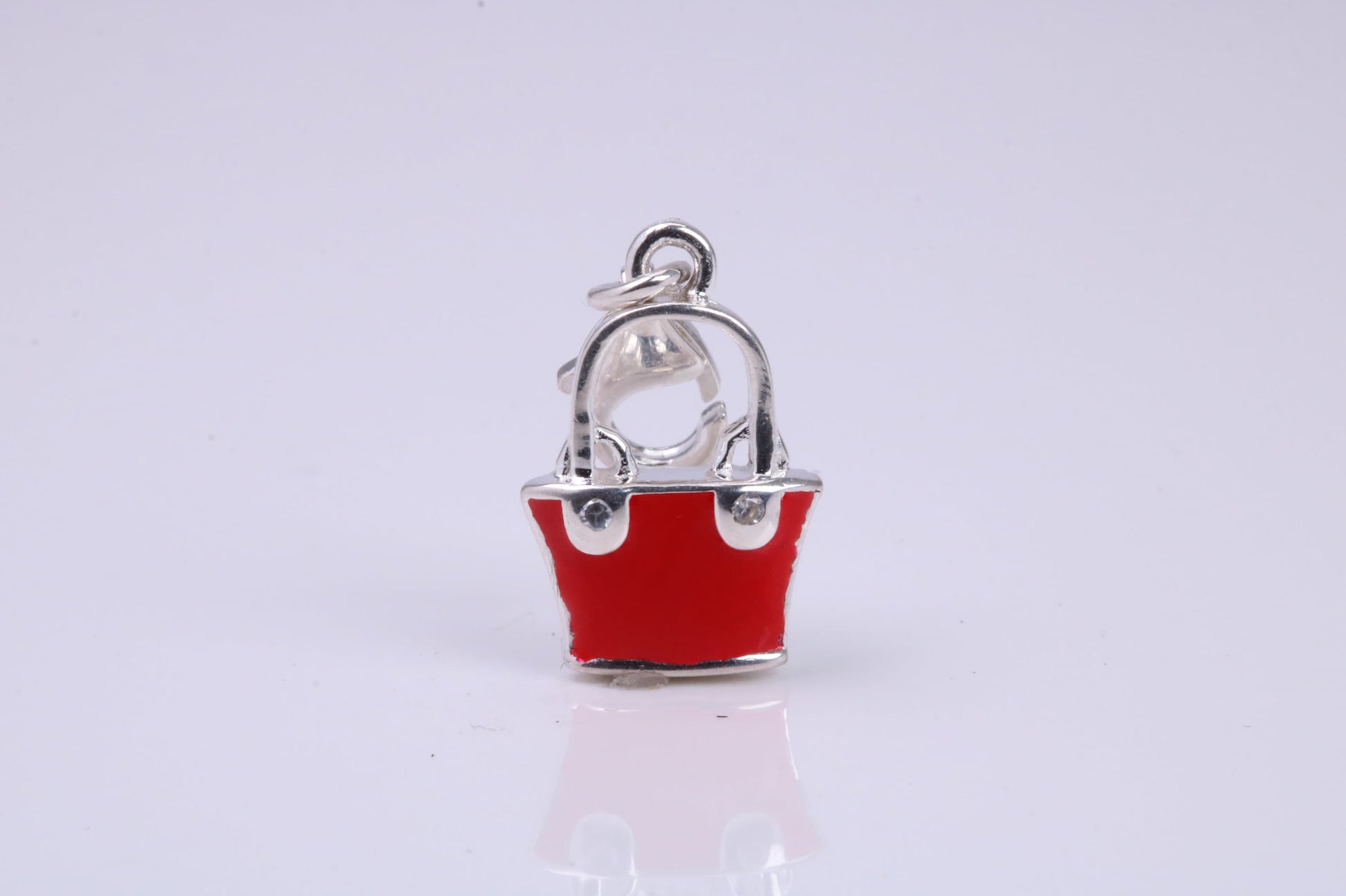 Hand Bag Charm, Traditional Charm, Made from Solid 925 Grade Sterling Silver, Complete with Attachment Link