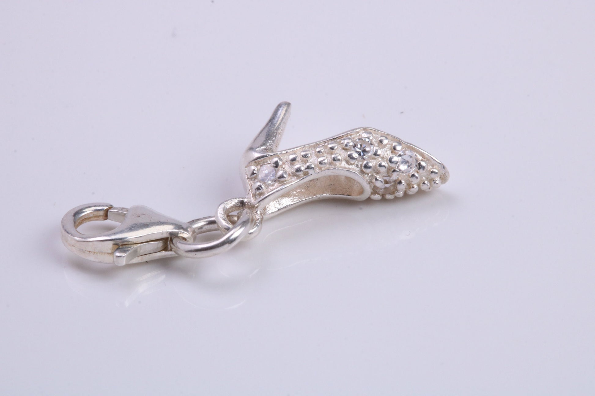Stiletto Charm, Traditional Charm, Made from Solid 925 Grade Sterling Silver, Complete with Attachment Link