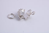 Pearl Shell Clam Charm, Traditional Charm, Made from Solid 925 Grade Sterling Silver, Complete with Attachment Link