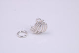 Pumpkin Charm, Traditional Charm, Made from Solid 925 Grade Sterling Silver, Complete with Attachment Link