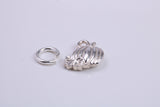 Pumpkin Charm, Traditional Charm, Made from Solid 925 Grade Sterling Silver, Complete with Attachment Link