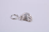 Pumpkin Charm, Traditional Charm, Made from Solid 925 Grade Sterling Silver, Complete with Attachment Link