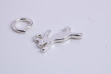 Hare Charm, Traditional Charm, Made from Solid 925 Grade Sterling Silver, Complete with Attachment Link