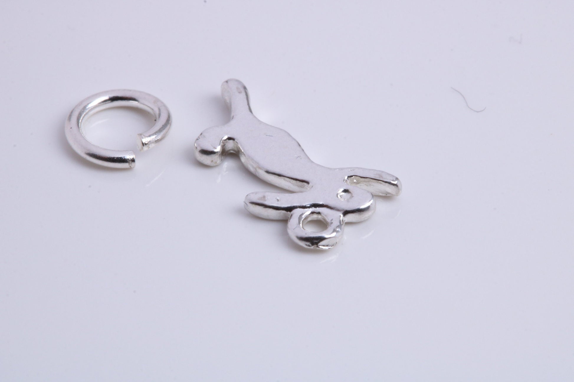 Hare Charm, Traditional Charm, Made from Solid 925 Grade Sterling Silver, Complete with Attachment Link