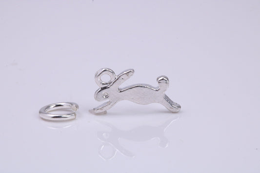 Hare Charm, Traditional Charm, Made from Solid 925 Grade Sterling Silver, Complete with Attachment Link