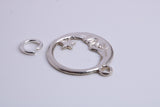 Moon and Star Charm, Traditional Charm, Made from Solid 925 Grade Sterling Silver, Complete with Attachment Link