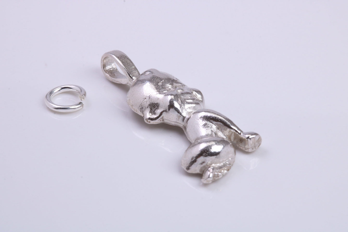 Baby Charm, Traditional Charm, Made from Solid 925 Grade Sterling Silver, Complete with Attachment Link