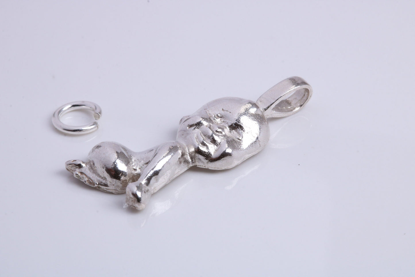 Baby Charm, Traditional Charm, Made from Solid 925 Grade Sterling Silver, Complete with Attachment Link