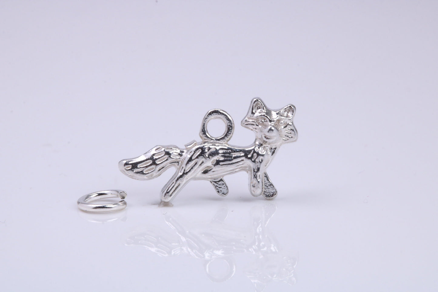 Fox Charm, Traditional Charm, Made from Solid 925 Grade Sterling Silver, Complete with Attachment Link