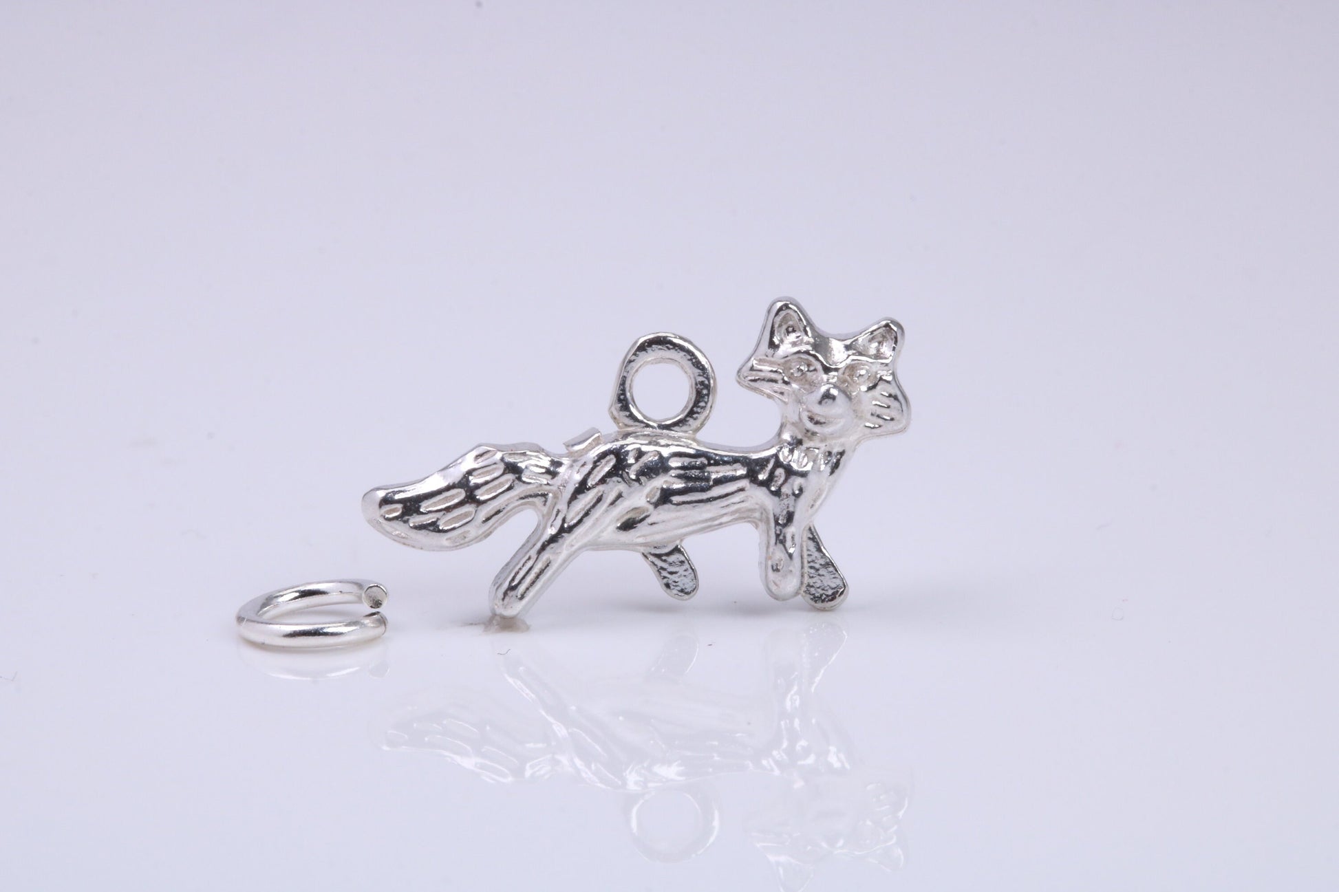 Fox Charm, Traditional Charm, Made from Solid 925 Grade Sterling Silver, Complete with Attachment Link