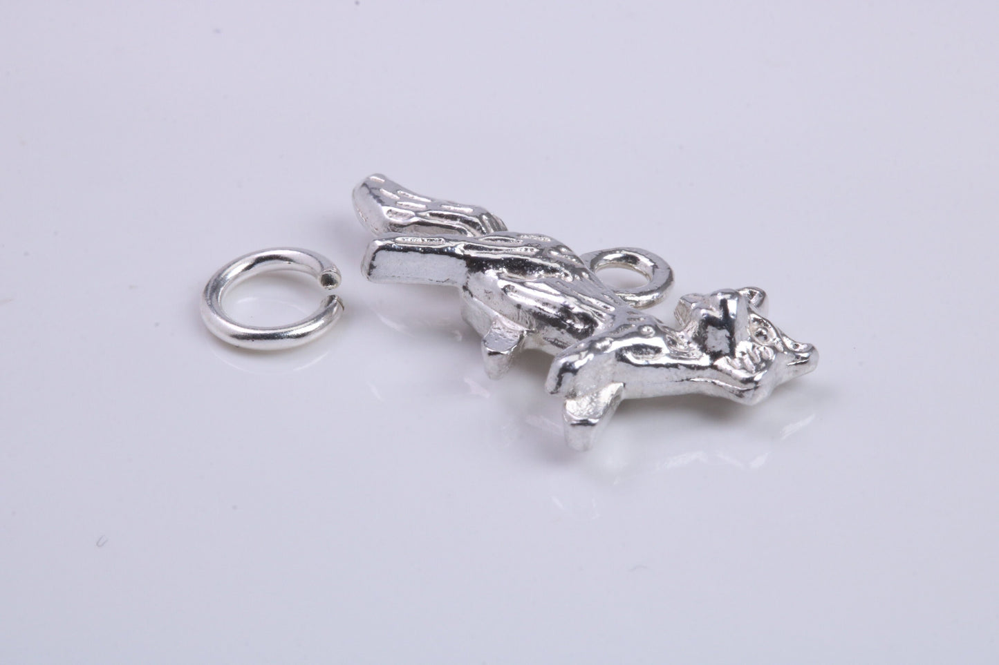 Fox Charm, Traditional Charm, Made from Solid 925 Grade Sterling Silver, Complete with Attachment Link