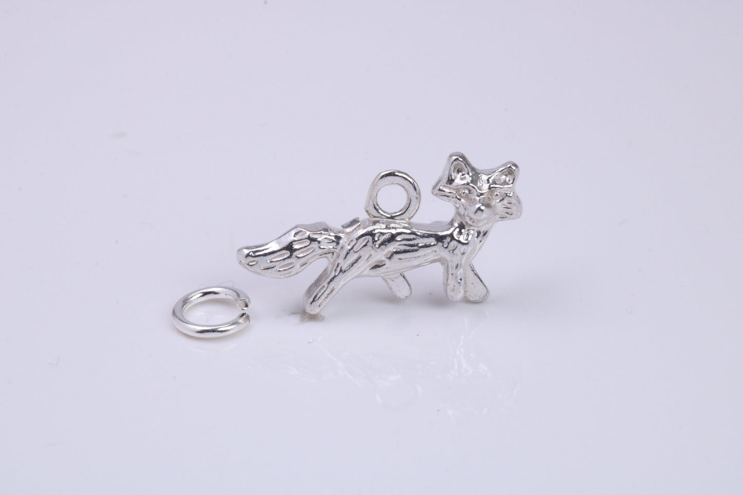 Fox Charm, Traditional Charm, Made from Solid 925 Grade Sterling Silver, Complete with Attachment Link