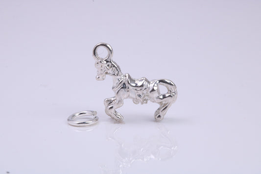 Stallion Charm, Traditional Charm, Made from Solid 925 Grade Sterling Silver, Complete with Attachment Link