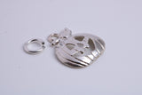 Pumpkin Charm, Traditional Charm, Made from Solid 925 Grade Sterling Silver, Complete with Attachment Link