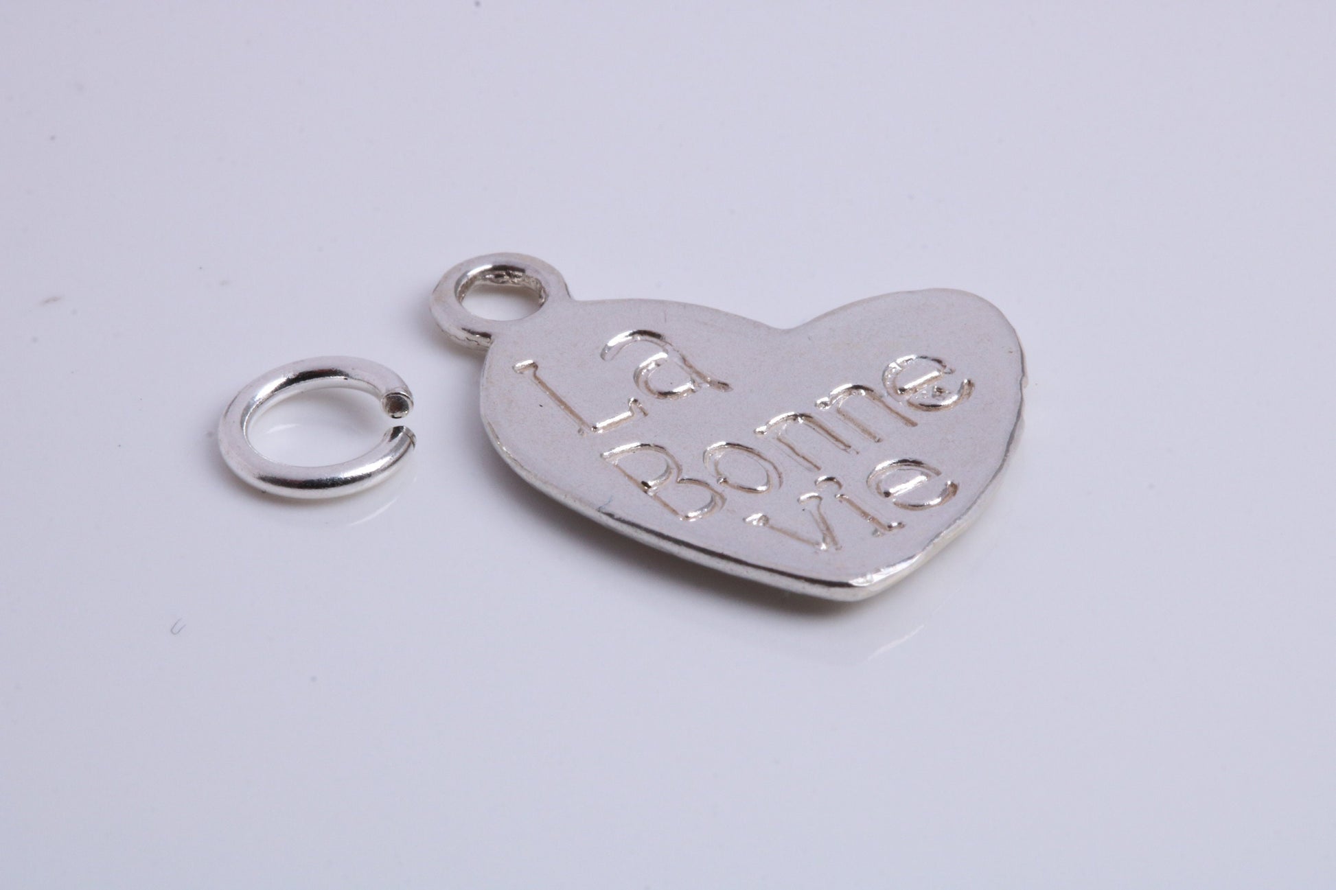 La Bonne Vie Charm, Traditional Charm, Made from Solid 925 Grade Sterling Silver, Complete with Attachment Link