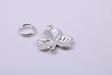 Clover Leaf Charm, Traditional Charm, Made from Solid 925 Grade Sterling Silver, Complete with Attachment Link