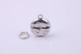 Moon Charm, Traditional Charm, Made from Solid 925 Grade Sterling Silver, Complete with Attachment Link