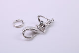 Mermaid Charm, Traditional Charm, Made from Solid 925 Grade Sterling Silver, Complete with Attachment Link