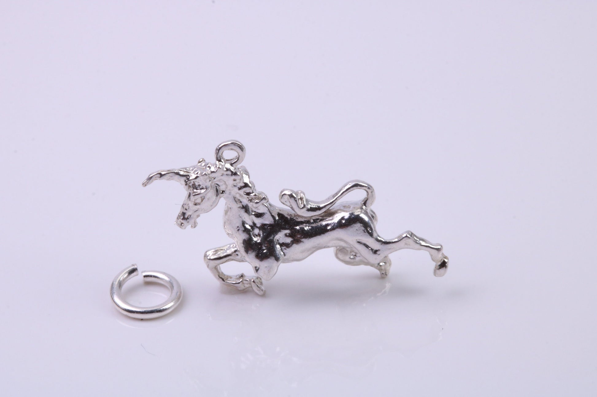 Unicorn Charm, Traditional Charm, Made from Solid 925 Grade Sterling Silver, Complete with Attachment Link