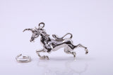 Unicorn Charm, Traditional Charm, Made from Solid 925 Grade Sterling Silver, Complete with Attachment Link