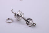 Cobra Snake Charm, Traditional Charm, Made from Solid 925 Grade Sterling Silver, Complete with Attachment Link