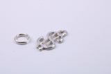 Dollar Sign Charm, Traditional Charm, Made from Solid 925 Grade Sterling Silver, Complete with Attachment Link
