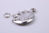 Sun and Moon Charm, Traditional Charm, Made from Solid 925 Grade Sterling Silver, Complete with Attachment Link