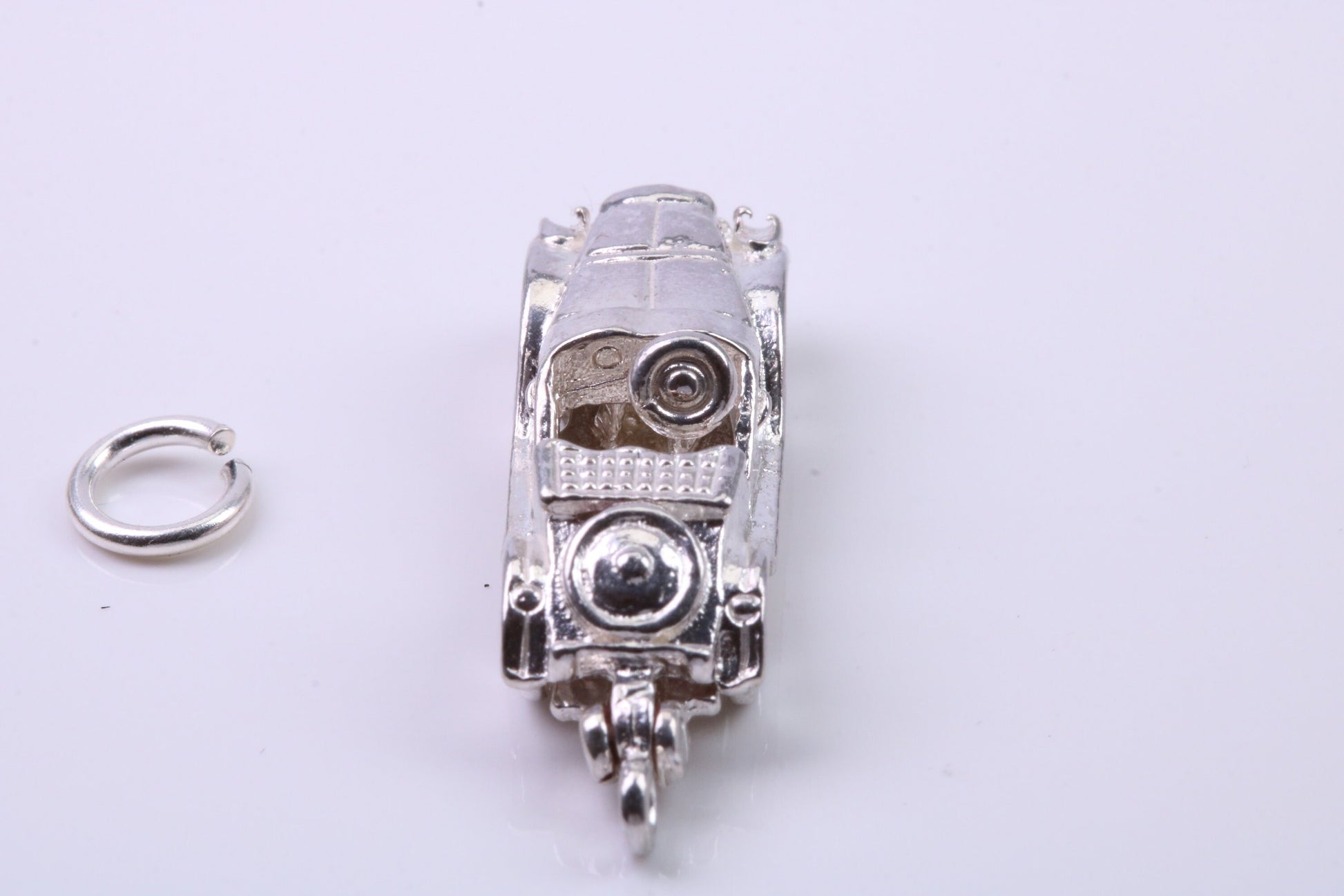 Vintage Car Charm, Traditional Charm, Made from Solid 925 Grade Sterling Silver, Complete with Attachment Link