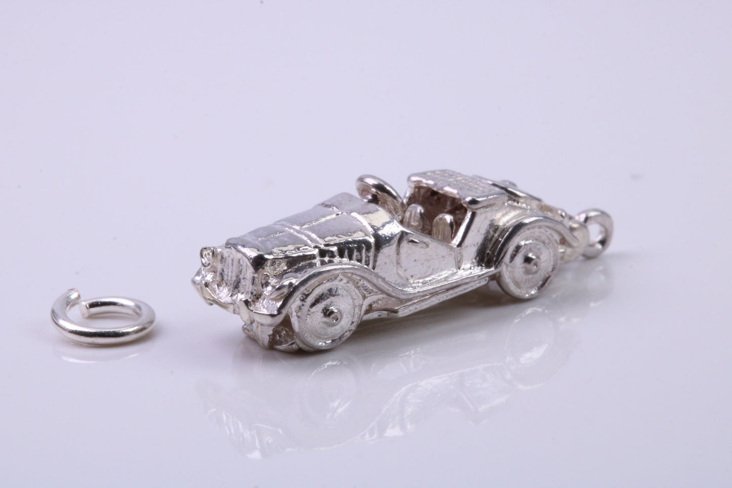 Vintage Car Charm, Traditional Charm, Made from Solid 925 Grade Sterling Silver, Complete with Attachment Link