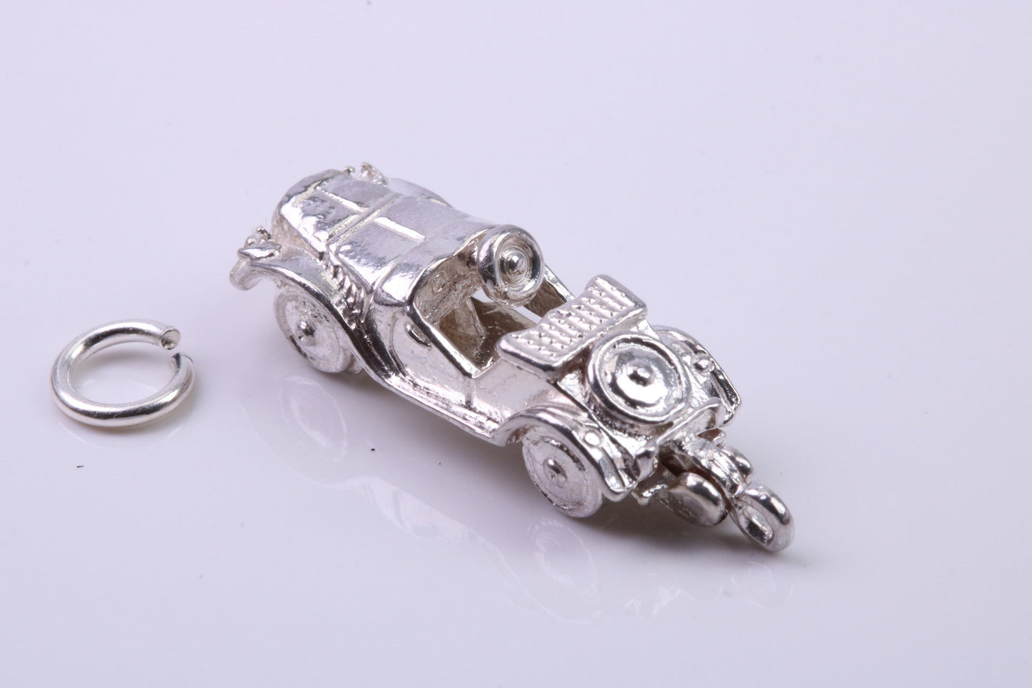 Vintage Car Charm, Traditional Charm, Made from Solid 925 Grade Sterling Silver, Complete with Attachment Link