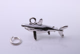 Shark Charm, Traditional Charm, Made from Solid 925 Grade Sterling Silver, Complete with Attachment Link