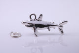 Shark Charm, Traditional Charm, Made from Solid 925 Grade Sterling Silver, Complete with Attachment Link
