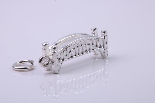 Bridge Charm, Traditional Charm, Made from Solid 925 Grade Sterling Silver, Complete with Attachment Link