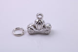 Princess Carriage Charm, Traditional Charm, Made from Solid 925 Grade Sterling Silver, Complete with Attachment Link