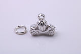 Princess Carriage Charm, Traditional Charm, Made from Solid 925 Grade Sterling Silver, Complete with Attachment Link
