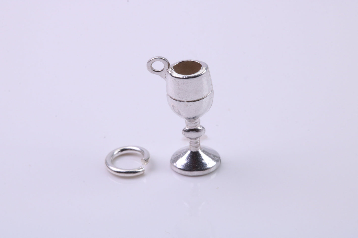 Wine Goblet Charm, Traditional Charm, Made from Solid 925 Grade Sterling Silver, Complete with Attachment Link