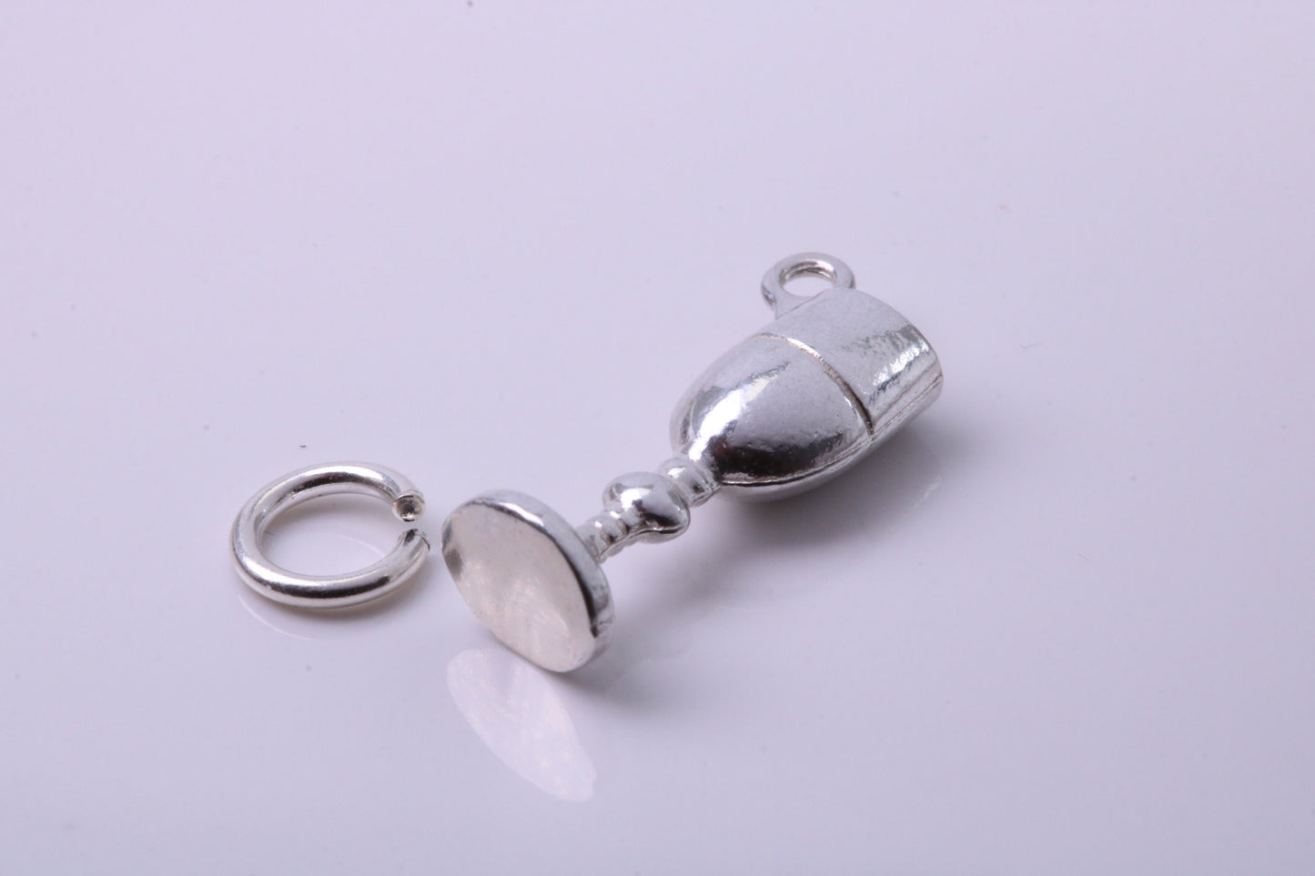 Wine Goblet Charm, Traditional Charm, Made from Solid 925 Grade Sterling Silver, Complete with Attachment Link