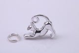 Cat Charm, Traditional Charm, Made from Solid 925 Grade Sterling Silver, Complete with Attachment Link