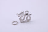 Chinese Dragon Charm, Traditional Charm, Made from Solid 925 Grade Sterling Silver, Complete with Attachment Link