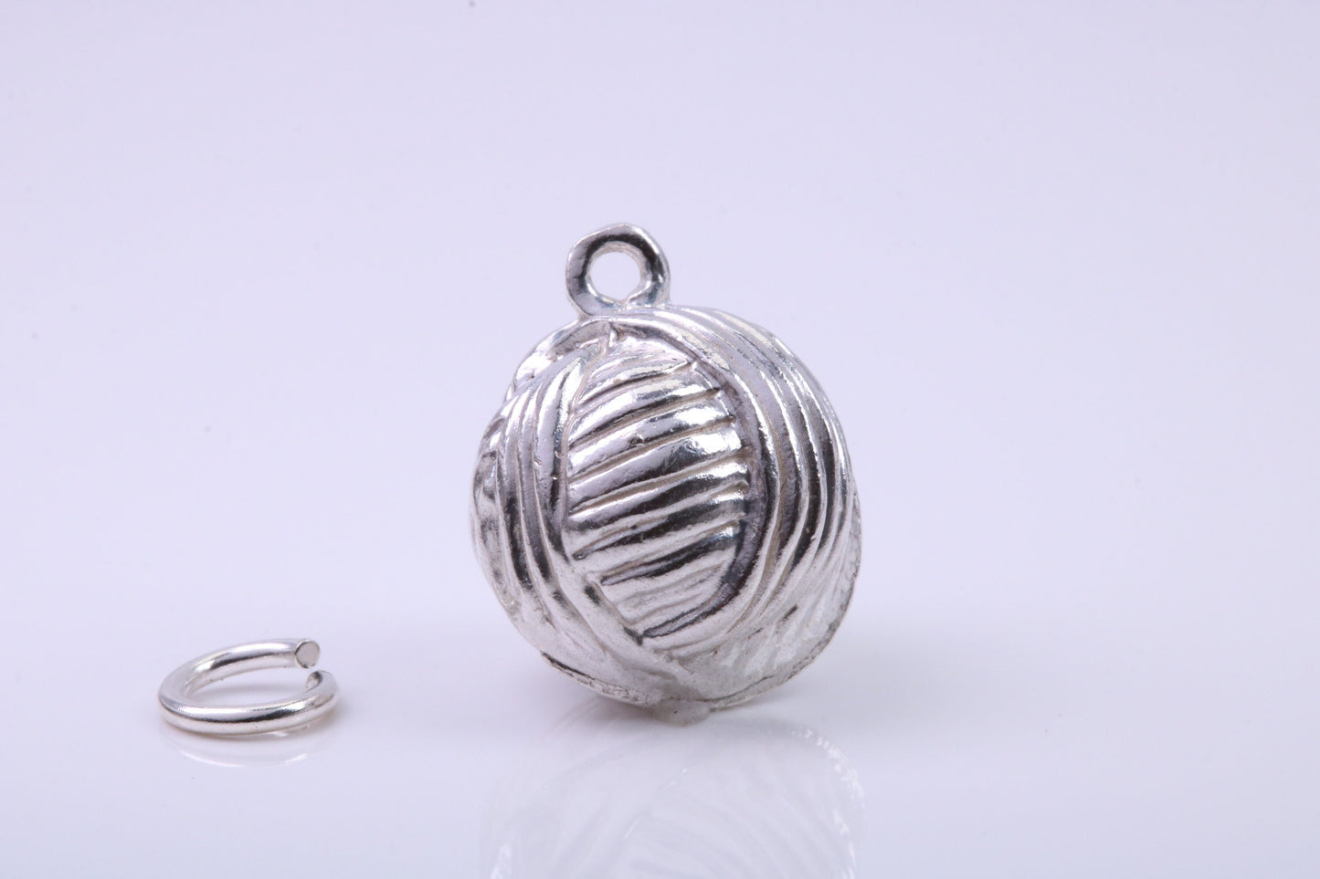 Cotton Ball Charm, Traditional Charm, Made from Solid 925 Grade Sterling Silver, Complete with Attachment Link