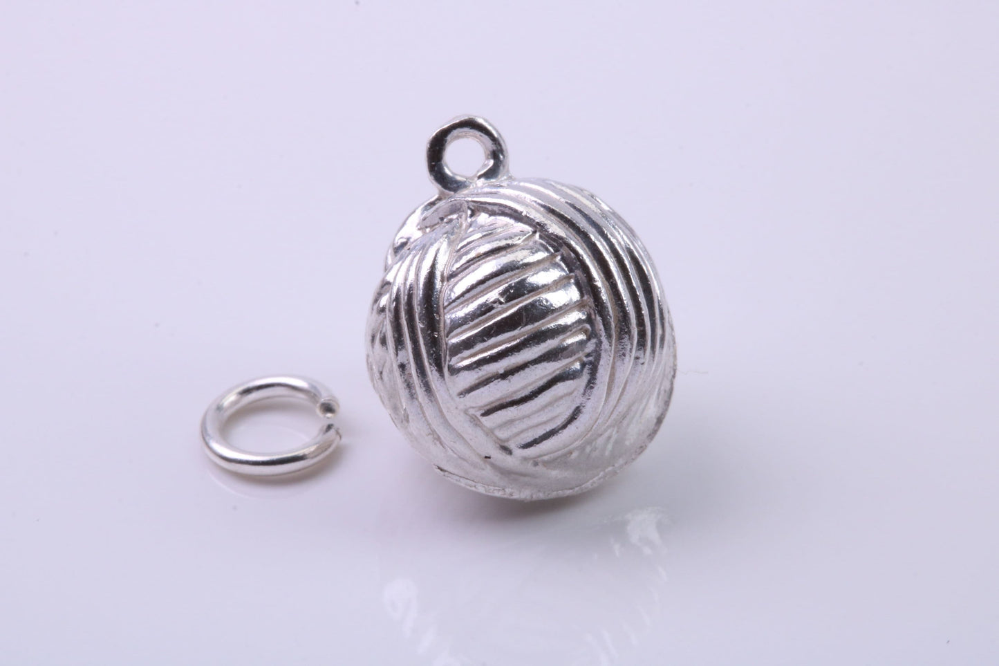 Cotton Ball Charm, Traditional Charm, Made from Solid 925 Grade Sterling Silver, Complete with Attachment Link