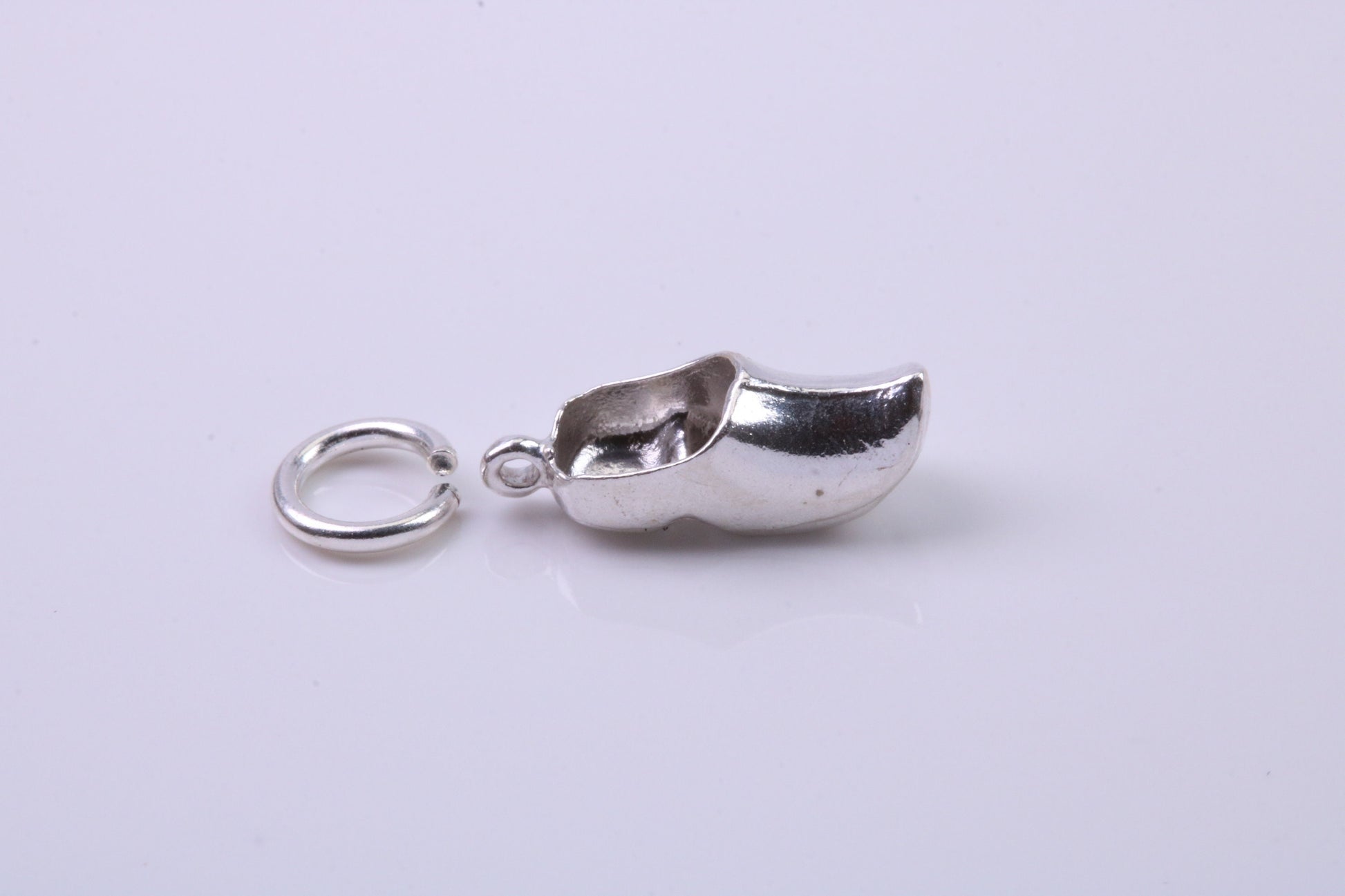 Clog Charm, Traditional Charm, Made from Solid 925 Grade Sterling Silver, Complete with Attachment Link