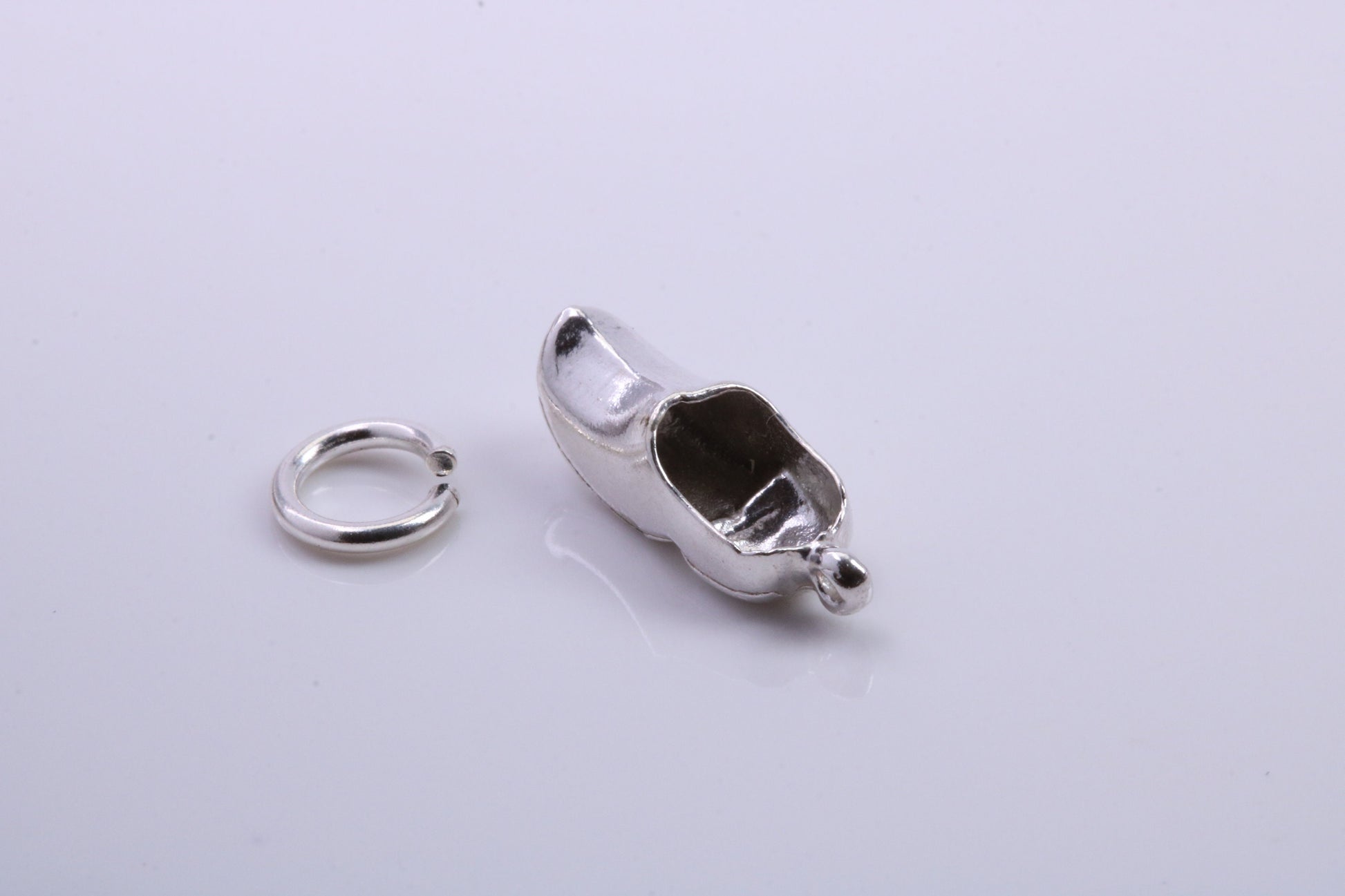 Clog Charm, Traditional Charm, Made from Solid 925 Grade Sterling Silver, Complete with Attachment Link