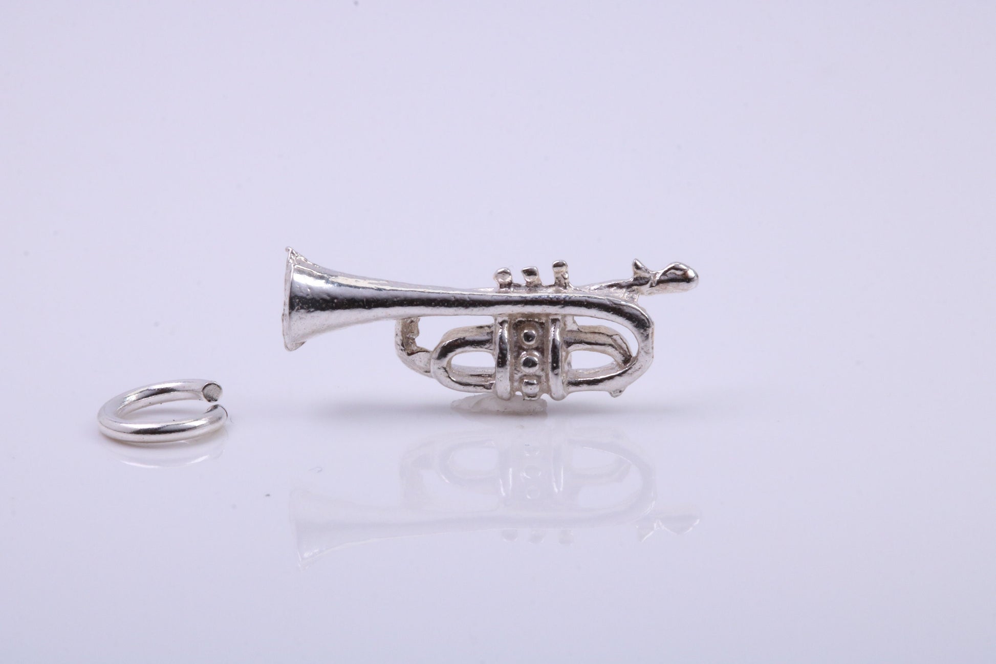 Tuba Charm, Traditional Charm, Made from Solid 925 Grade Sterling Silver, Complete with Attachment Link